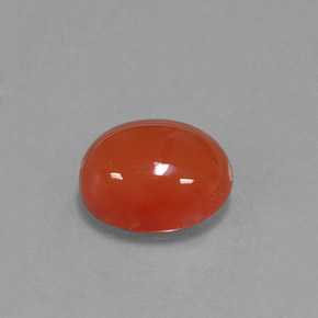 Corniola naturale arancione da 4,02 ct, taglio ovale, traslucido