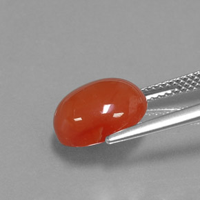 Corniola naturale arancione da 4,02 ct, taglio ovale, traslucido