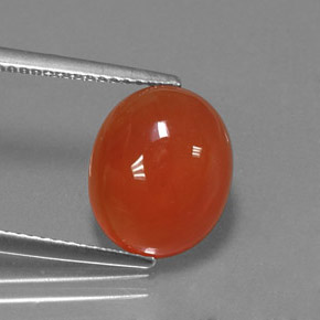 Corniola Arancio rosso naturale da 5.00 ct, Taglio ovale, Traslucido