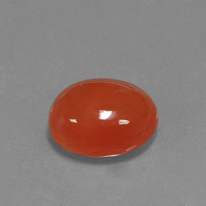 Corniola Arancio rosso naturale da 5.00 ct, Taglio ovale, Traslucido