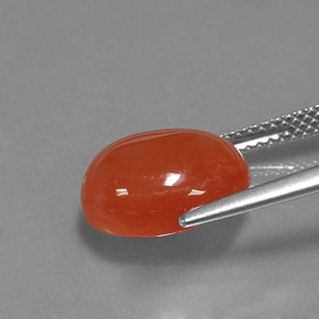 Corniola Arancio rosso naturale da 5.00 ct, Taglio ovale, Traslucido