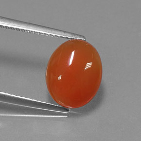 Corniola naturale arancione da 3,02 ct, taglio ovale, traslucido