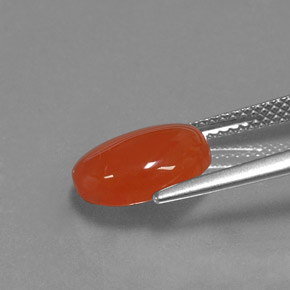 Corniola naturale arancione da 3,02 ct, taglio ovale, traslucido