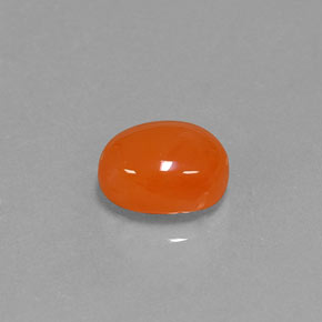 Corniola naturale arancione da 2,38 ct, taglio ovale, traslucido