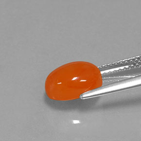 Corniola naturale arancione da 2,38 ct, taglio ovale, traslucido
