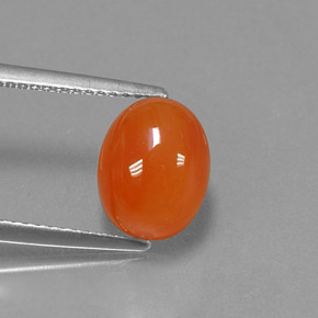 Corniola naturale arancione da 3,24 ct, taglio ovale, traslucido