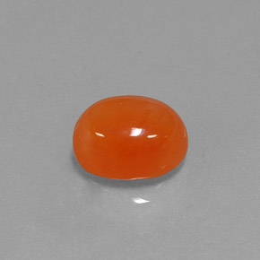 Corniola naturale arancione da 3,24 ct, taglio ovale, traslucido