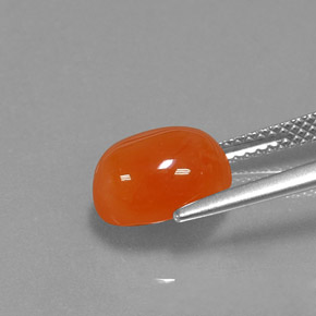 Corniola naturale arancione da 3,24 ct, taglio ovale, traslucido