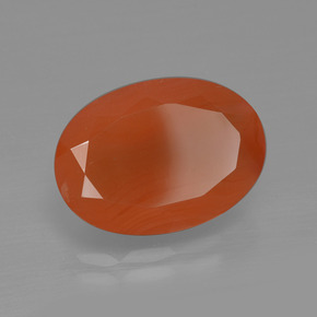 Corniola Arancione naturale da 5.04 ct, Taglio ovale, Traslucido