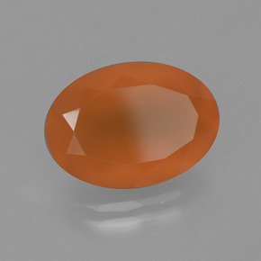 Corniola arancione naturale da 4,82 ct, taglio ovale, traslucido