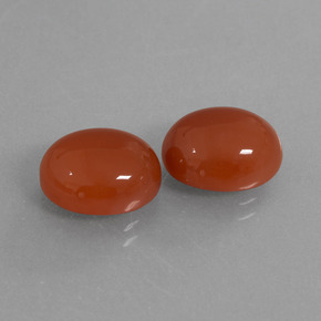 Gemme di Corniola Arancio rosso naturale da 8.05 ct, Taglio ovale, Traslucido