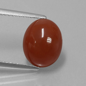 Corniola Rosso arancione naturale da 3.36 ct, Taglio ovale, Traslucido