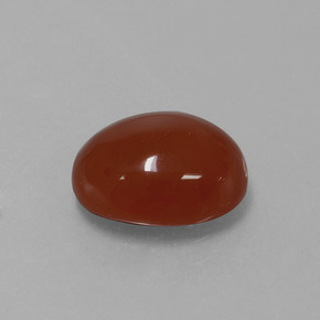 Corniola Rosso arancione naturale da 3.36 ct, Taglio ovale, Traslucido