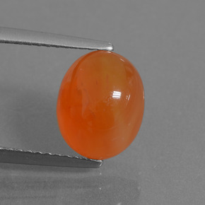 Corniola Arancione naturale da 3.33 ct, Taglio ovale, Traslucido