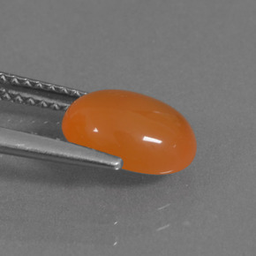 Corniola naturale arancione da 1,89 ct, taglio ovale, traslucido