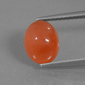 Corniola naturale arancione da 2,12 ct, taglio ovale, traslucido