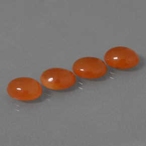Gemme di Corniola Arancione naturale da 9.90 ct, Taglio ovale, Traslucido