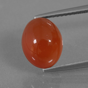 Corniola Arancio rosso naturale da 3.64 ct, Taglio ovale, Traslucido