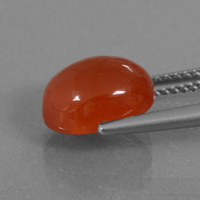 Corniola Arancio rosso naturale da 3.64 ct, Taglio ovale, Traslucido