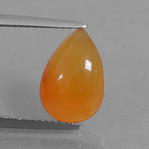 Corniola Arancione naturale da 2.63 ct, Forma a pera, Traslucido