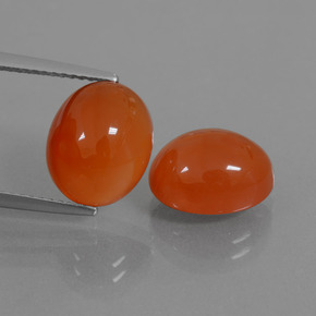 Corniola naturale arancione da 8,54 ct, taglio ovale, traslucido