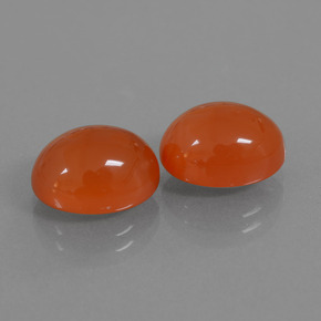 Corniola naturale arancione da 8,54 ct, taglio ovale, traslucido