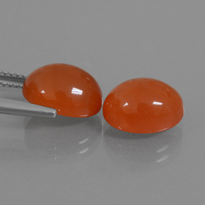 Corniola naturale arancione da 8,54 ct, taglio ovale, traslucido