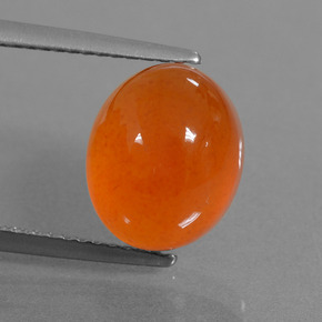 Corniola Arancione naturale da 5.18 ct, Taglio ovale, Traslucido