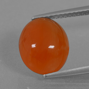 Corniola Arancione naturale da 3.84 ct, Taglio ovale, Traslucido