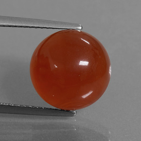 Corniola naturale arancione da 7,56 ct, taglio rotondo, traslucido