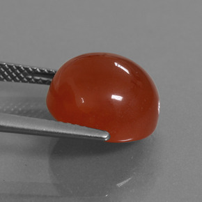 Corniola naturale arancione da 7,56 ct, taglio rotondo, traslucido