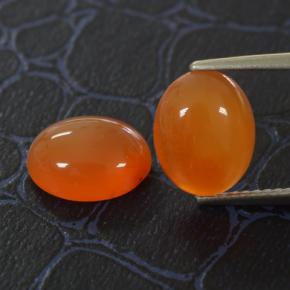 Corniola naturale arancione da 4,94 ct, taglio ovale, traslucido