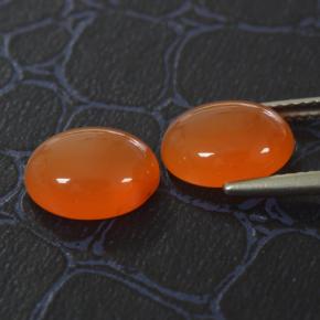 Corniola naturale arancione da 4,94 ct, taglio ovale, traslucido
