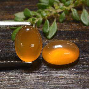 Gemme di Corniola Arancione naturale da 2.65 ct, Taglio ovale, Traslucido