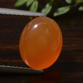 Corniola naturale arancione da 3,42 ct, taglio ovale, traslucido