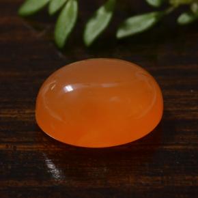 Corniola naturale arancione da 3,42 ct, taglio ovale, traslucido