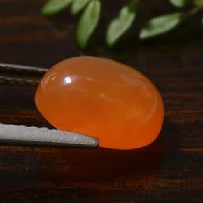 Corniola naturale arancione da 3,42 ct, taglio ovale, traslucido
