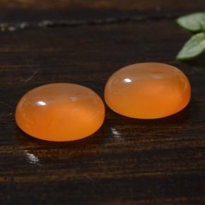 Corniola naturale arancione da 3,08 ct, taglio ovale, traslucido