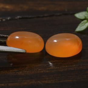 Corniola naturale arancione da 3,08 ct, taglio ovale, traslucido