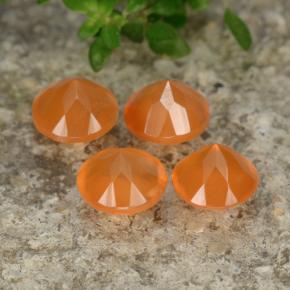 Gemme di Corniola Arancio Medio naturale da 1.83 ct, Taglio rotondo, Traslucido
