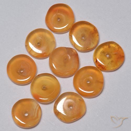Gemme di Corniola Arancio Medio naturale da 4.96 ct, Taglio a fantasia, Trasparente