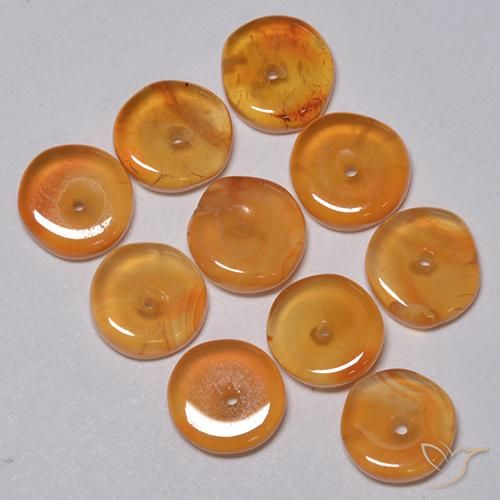 Gemme di Corniola Arancio Medio naturale da 4.96 ct, Taglio a fantasia, Trasparente