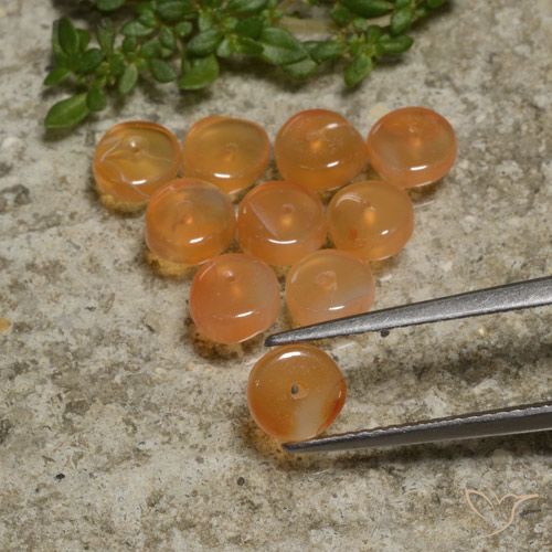6.20ctw Naturale Arancione rossastra Corniola, Taglio a fantasia, Traslucido