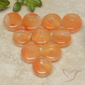 Gemme di Corniola Arancia Albicocca tiepida Warm naturale da 6.62 ct, Taglio a fantasia, Traslucido