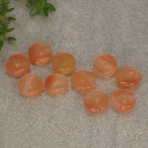 Gemme di Corniola Arancia Albicocca tiepida Warm naturale da 6.11 ct, Forma fantasia, Traslucido