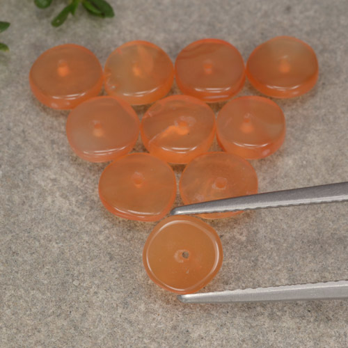 Gemme di Corniola Arancione rossastra naturale da 6.31 ct, Forma fantasia, Traslucido