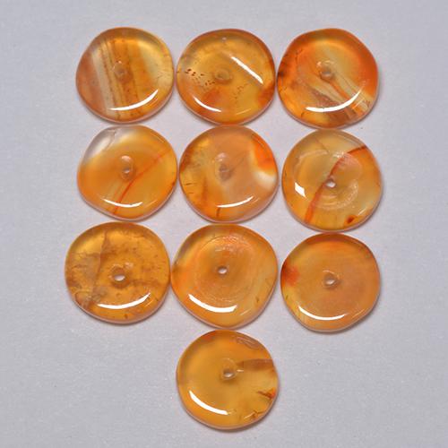 Gemme di Corniola Arancio Medio naturale da 5.83 ct, Forma fantasia, Trasparente