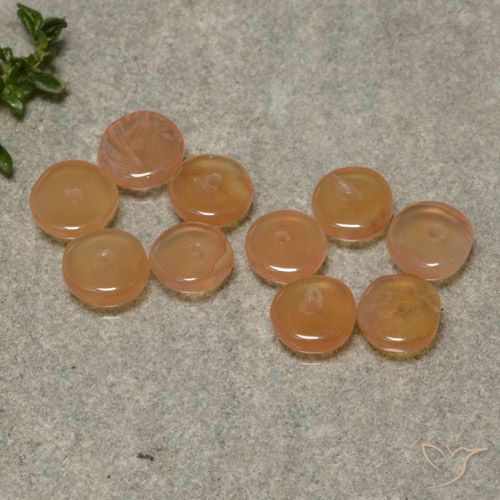 6.42ctw Naturale Arancione chiaro Corniola, Taglio a fantasia, Traslucido