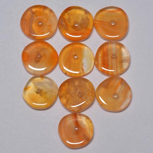 Gemme di Corniola Arancio Medio naturale da 5.09 ct, Forma fantasia, Trasparente