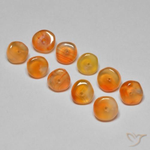 Corniola naturale arancione da 5,07 ct, forma fantasia, traslucido